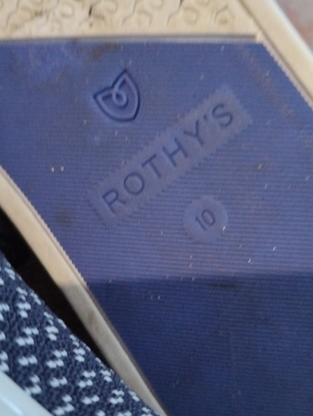 EUC Rothy's Gradient Navy and White Knit Slip-On Sneakers Red Stripe Detail - 10 - Picture 6 of 8